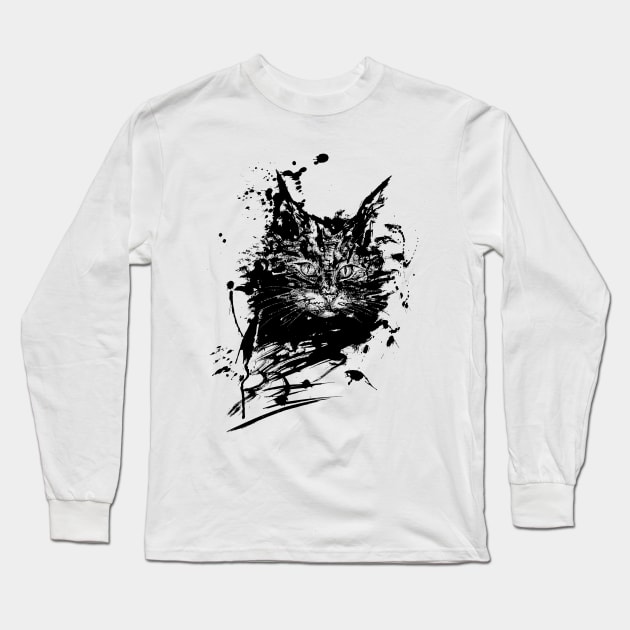 cat inkblot Long Sleeve T-Shirt by NemfisArt